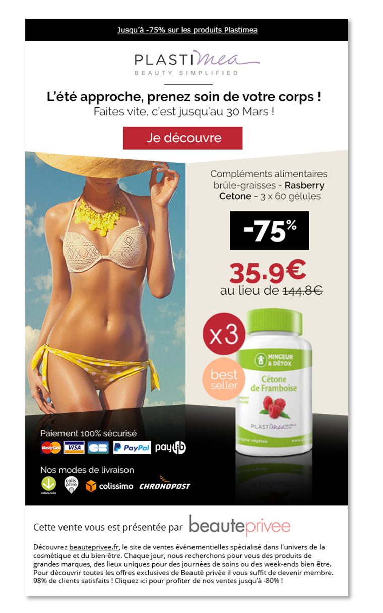 Email Beauté Privée for Plastiméa