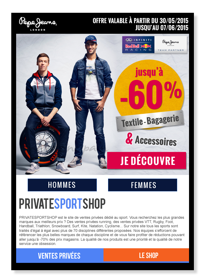 Email Private Sport Shop for Pepe Jeans