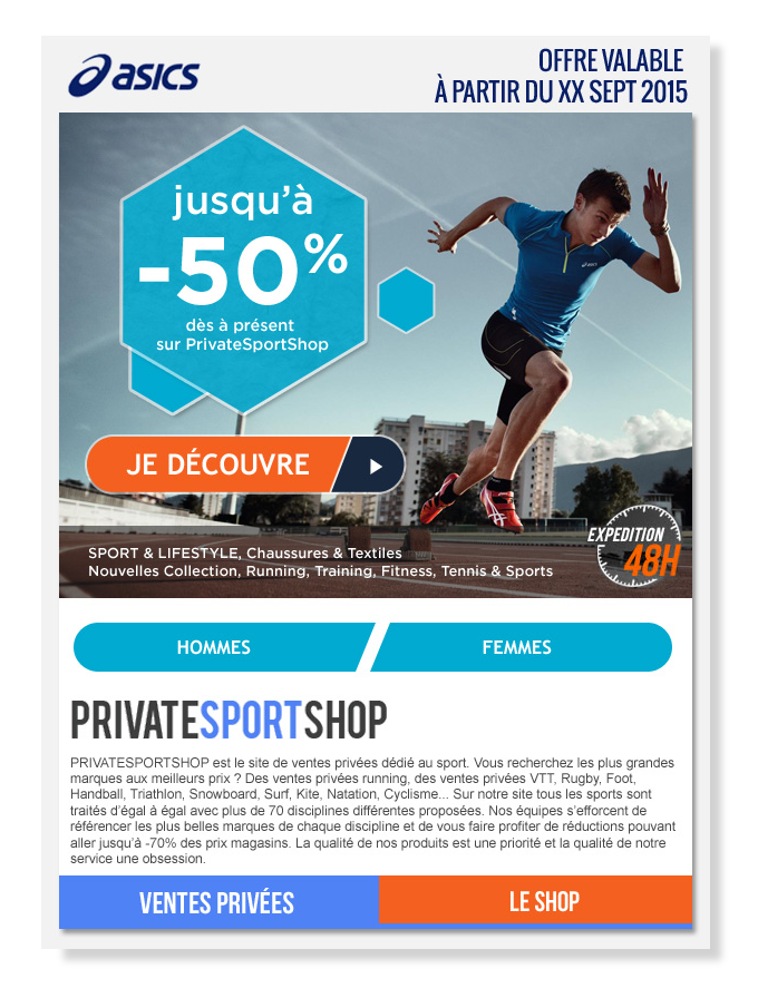 Email Private Sport Shop for Asics