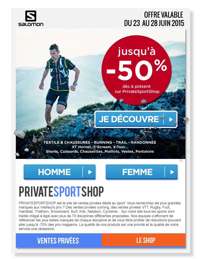 Email Private Sport Shop for Salomon