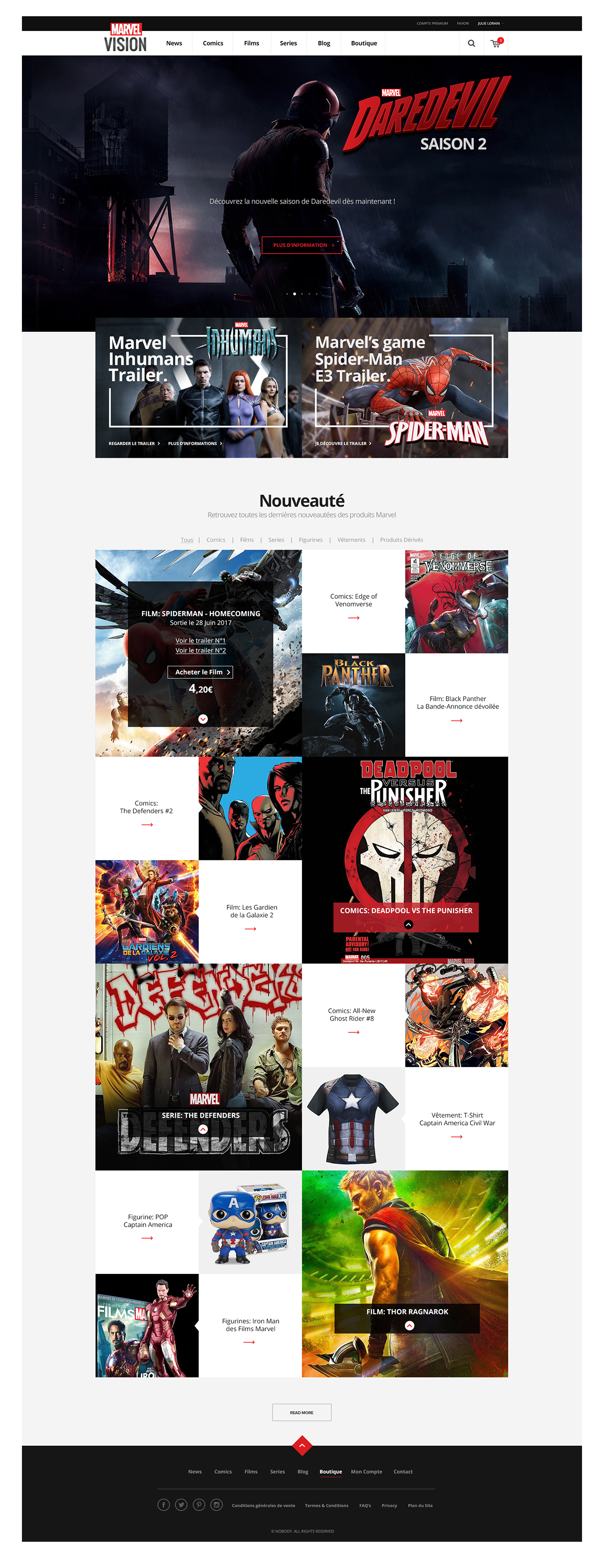 Marvel Vision Website
